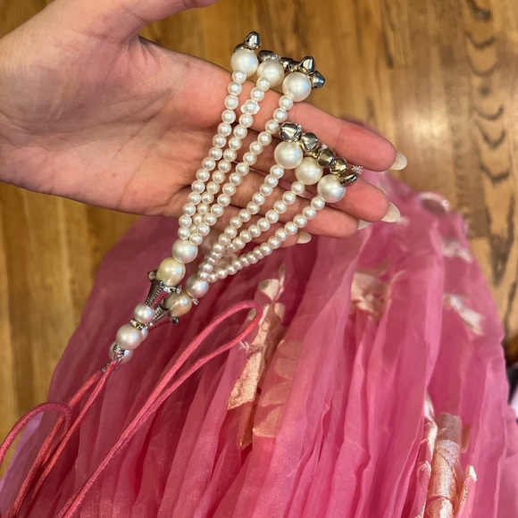 *PRE-SELL* Carnation Pink Patch Embroidered Organza Party Wear Lehenga - Picture 10 of 14